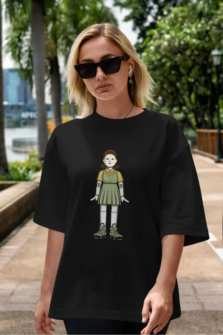 Unisex Men's/Women's SQUID GIRL Custom Printed Oversize Cotton Crew Neck T-Shirt