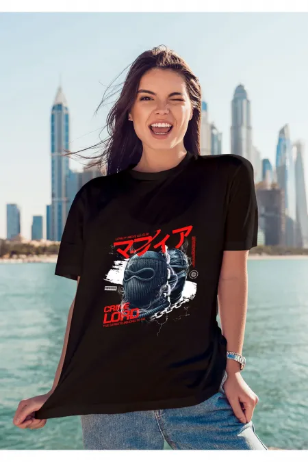 Unisex Men's/Women's CRIME LORD Colorful Custom Printed Oversize Cotton Crew Neck T-Shirt