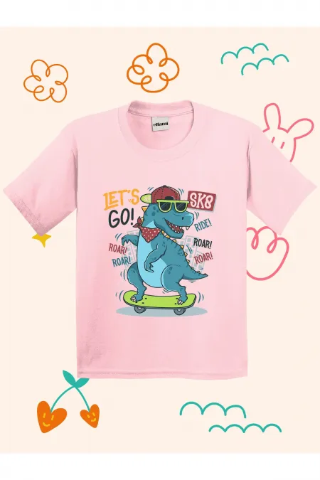 Lets Go Dino Print Kids T-shirt