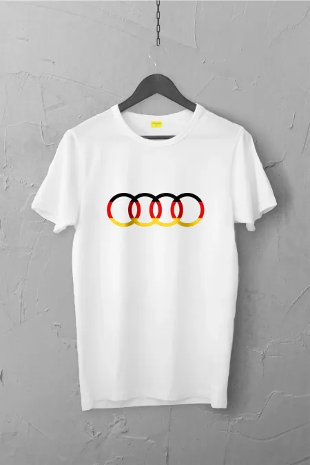 Audi Logo Tasarımlı Tshirt , Unisex Premium, Çatlama Solma Yapmaz / Otomobil