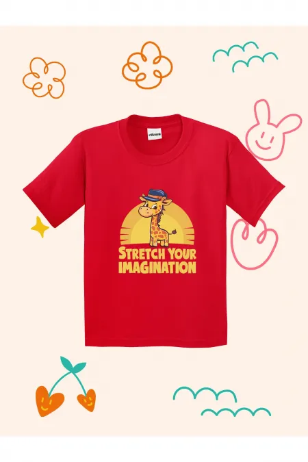 Cute Giraffe and Sun Print Kids T-shirt
