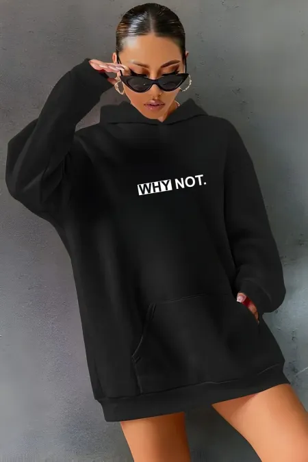 WHY NOT PRINTED HOODED SWEATSHIRT