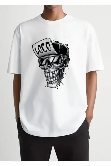Oversized Printed White T-shirt