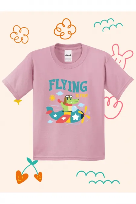 Flying Dino Print Kids T-shirt