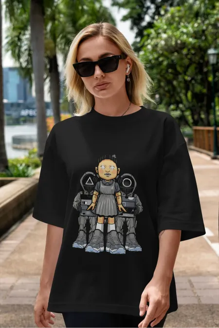 Unisex Men's/Women's SQUID GAME 2 Custom Printed Oversize Cotton Crew Neck T-Shirt