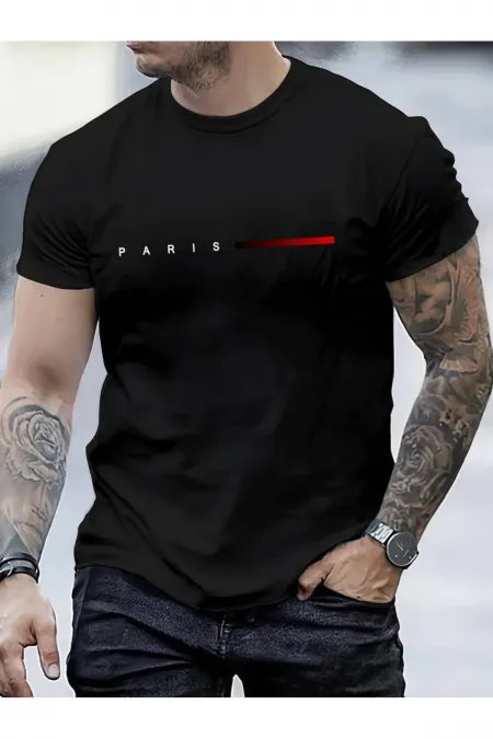 Unisex Oversize Fit Crew Neck Creative Text Printed T-Shirt