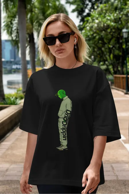Unisex Men/Women DRIPPIN 2 Custom Printed Oversize Cotton Crew Neck T-Shirt