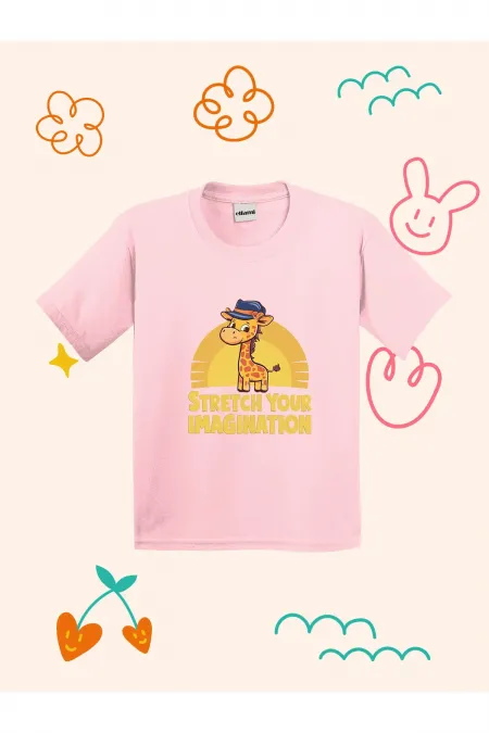 Cute Giraffe and Sun Print Kids T-shirt