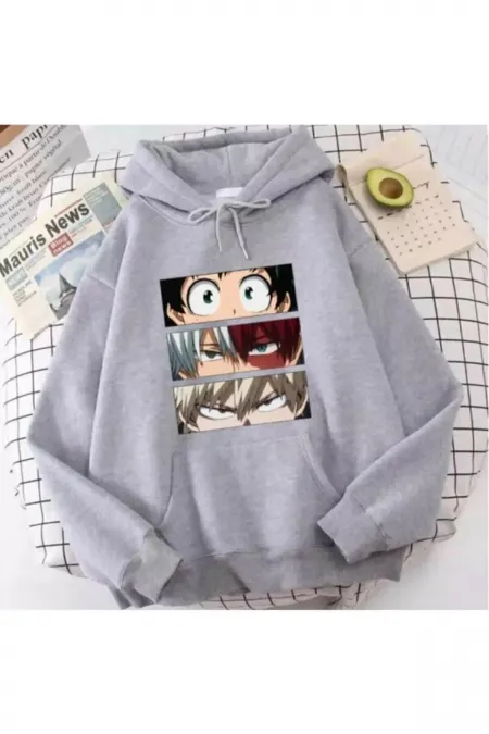 Trend Ahmet Unisex Anime Naruto My Hero Academia Kapüşonlu Sweatshirt Hoodie