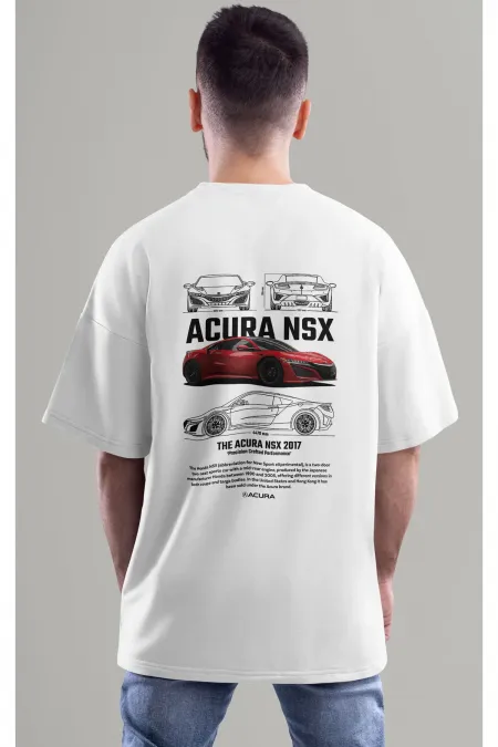T-shirt unisexe à col rond en coton surdimensionné imprimé personnalisé coloré pour hommes/femmes HONDA ACURA NSX