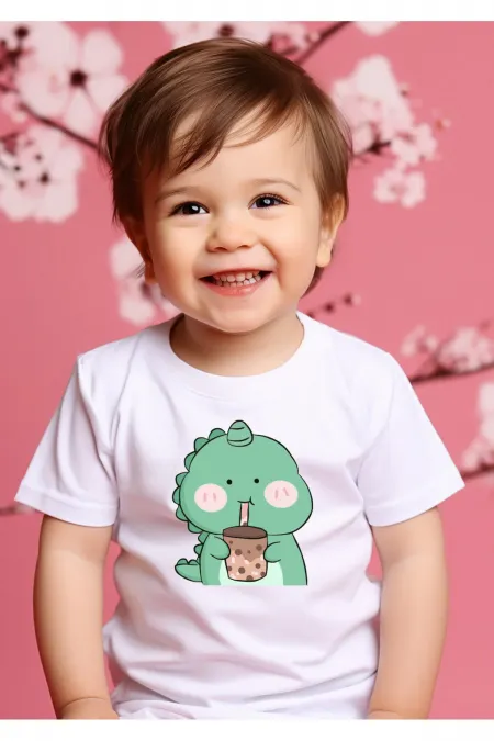Sevimli Dinozor Erkek Bebek T-shirt