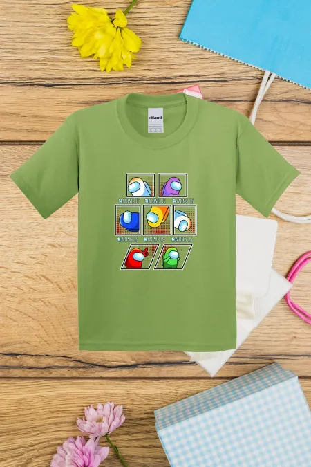 T-shirt imprimé pour enfants avec personnages Among Us