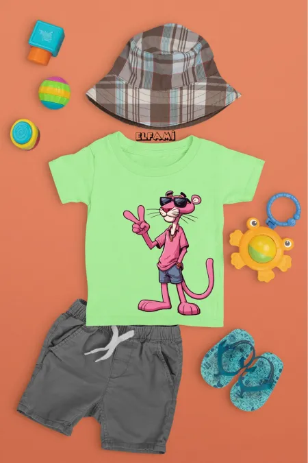 T-shirt imprimé Panthère rose pour fille/garçon