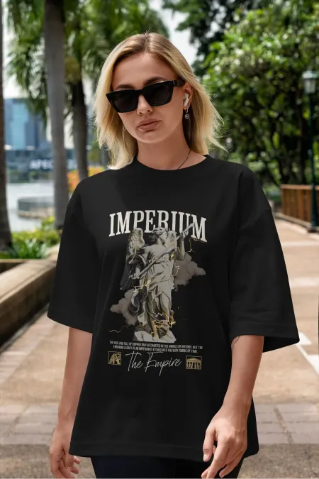 Unisex Men's/Women's IMPERIUM Colorful Custom Printed Oversize Cotton Crew Neck T-Shirt
