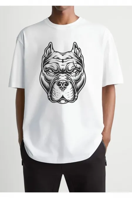 Oversized Printed White T-shirt