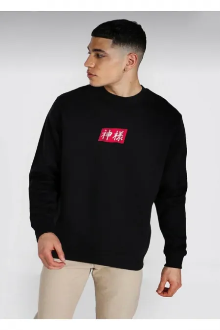 Erkek Chinesebox Kırmızı Ejdarha Sırt Baskılı Sweatshirt