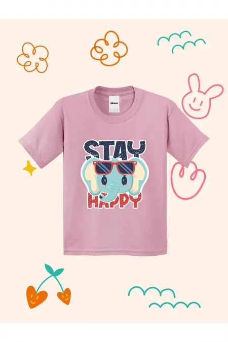 Cute Elephant Design Printed Kids T-shirt