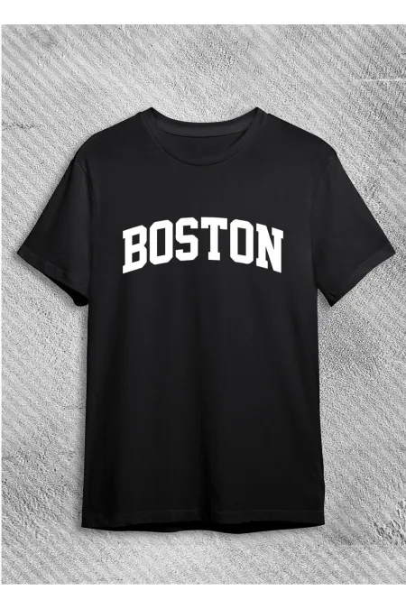 Unisex Printed Cotton Black Crew Neck T-shirt