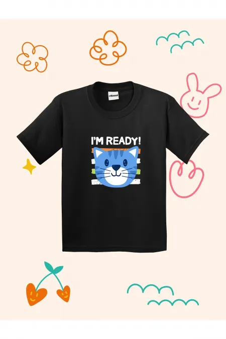 Cute Cat Print Kids T-shirt
