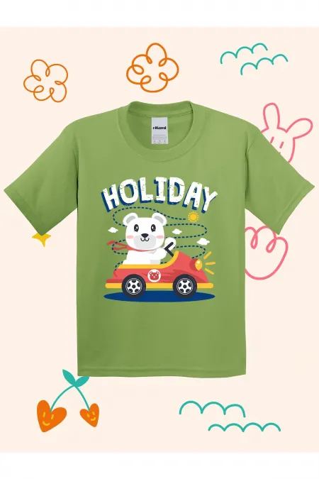 Holiday Teddy Bear Kids Print T-shirt