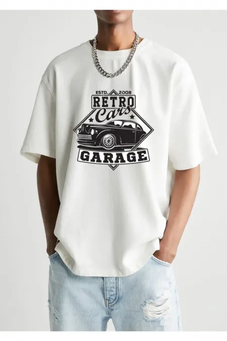 Unisex Retro Garage Printed Oversize T-shirt