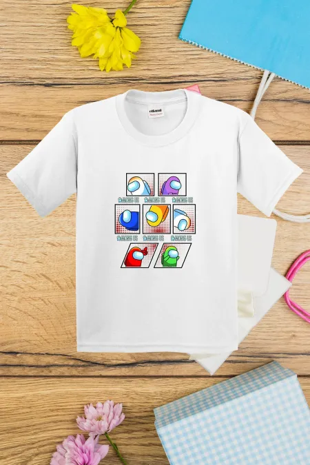 T-shirt imprimé pour enfants avec personnages Among Us