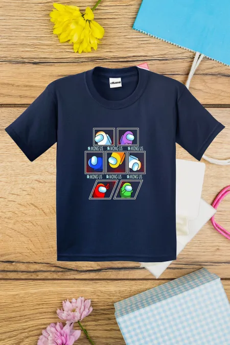 T-shirt imprimé pour enfants avec personnages Among Us