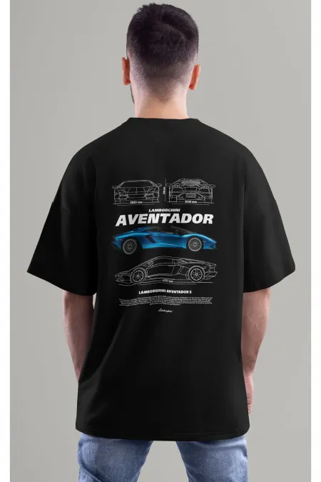 Unisex Men/Women AVENTADOR S Colorful Custom Printed Oversize Cotton Crew Neck T-Shirt T-Shirt