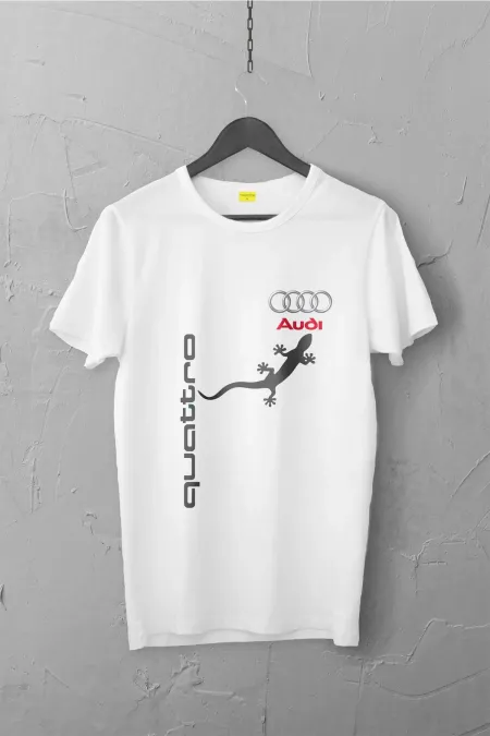 Audi Quattro Tasarımlı Tshirt , Unisex Premium, Çatlama Solma Yapmaz / Otomobil