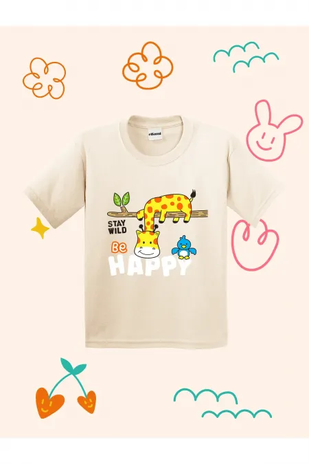 Be Happy Design Printed Kids T-shirt