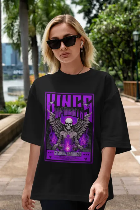 Unisex Men's/Women's Kings of Death Colorful Custom Printed Oversize Cotton Crew Neck T-Shirt