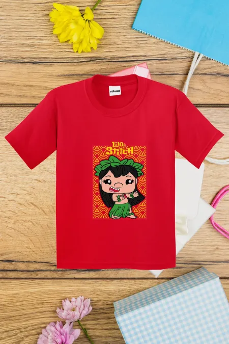 T-shirt imprimé pour enfants avec motif Lilo & Stitch