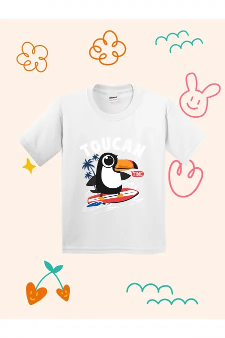 Toucan Time Design Printed Kids T-shirt