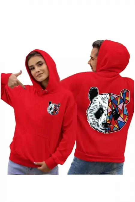 Panda Printed Red Sweater