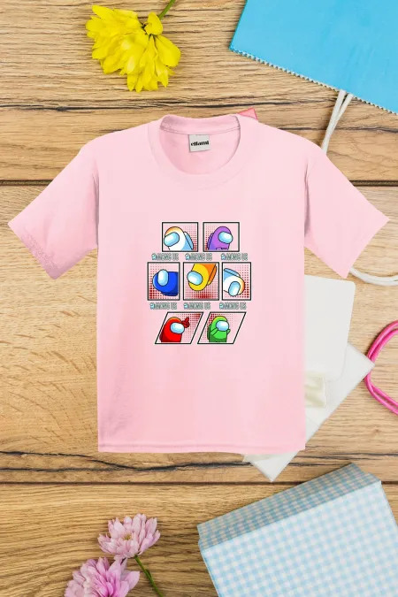 T-shirt imprimé pour enfants avec personnages Among Us