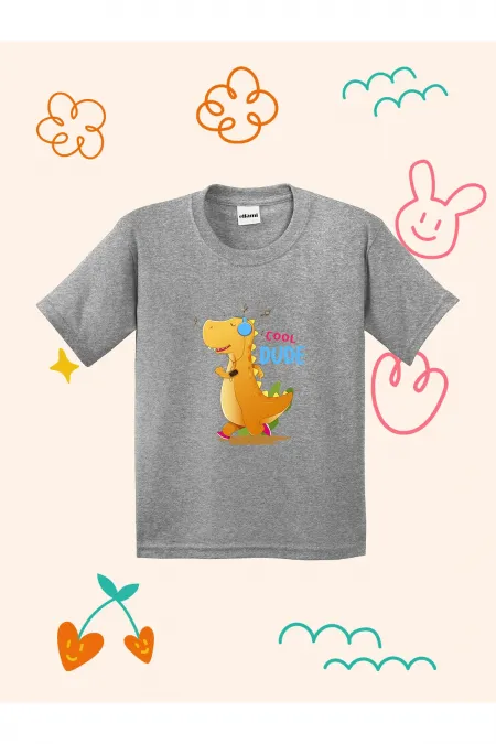 Cool Dude Dino Print Kids T-shirt