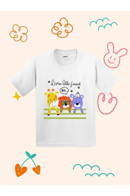 Three Little Friends themed kids' t-shirt