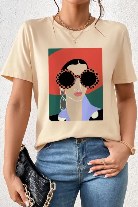 Portrait Print Oversize T-Shirt