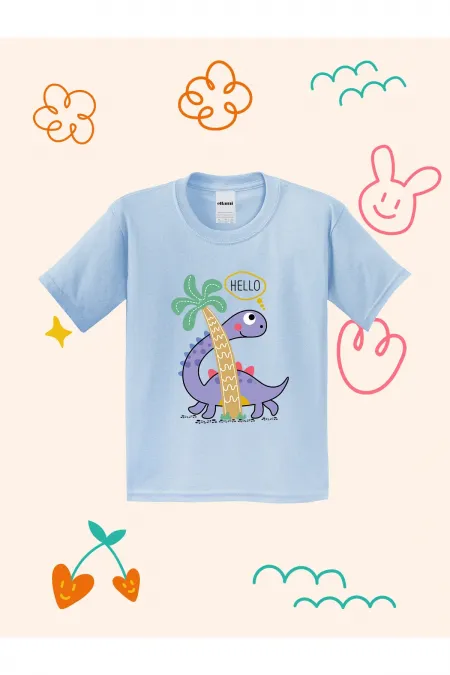 Hello Dino Designed Kids T-shirt