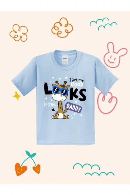 Cute Giraffe with Glasses Print Kids T-shirt