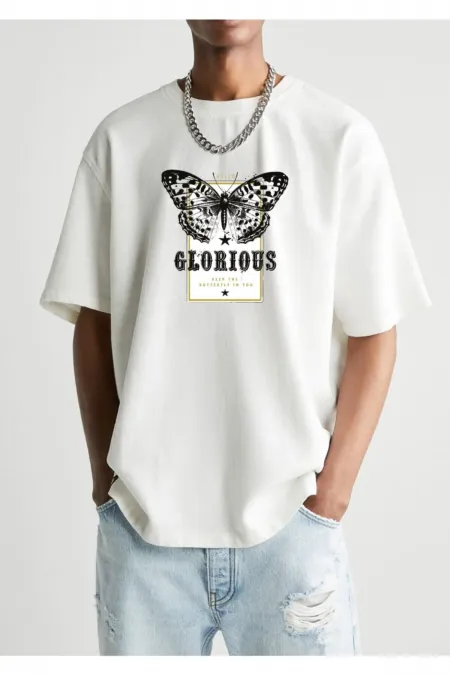 Butterfly Printed Oversized T-shirt