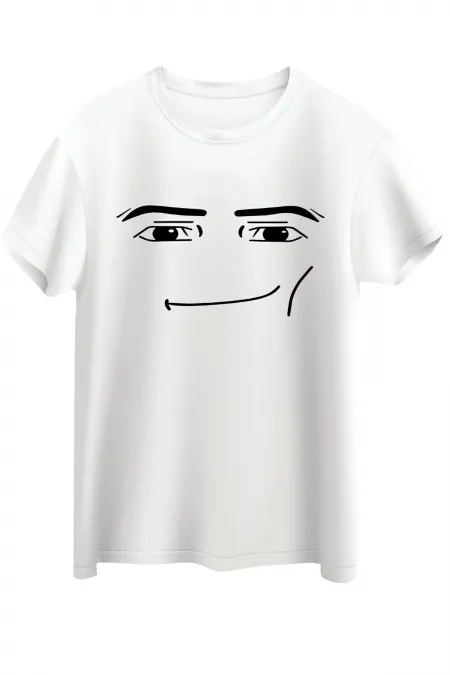 Roblox Face Man T-Shirt White Unisex T-Shirt