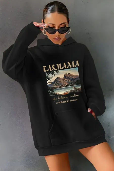 Tasmania Printed Hooded Sweatshirt