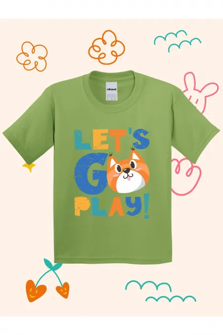 Lets Go Play Printed Kids T-shirt