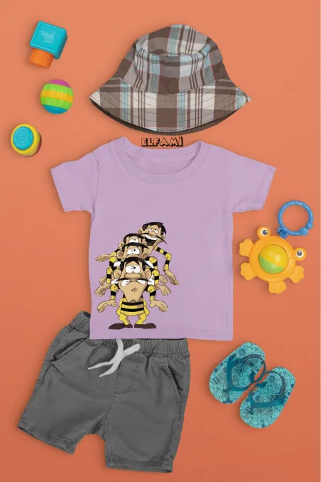 T-shirt imprimé Daltons pour filles/garçons