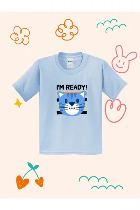 Cute Cat Print Kids T-shirt