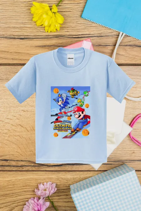 T-shirt imprimé Mario & Sonic pour enfants