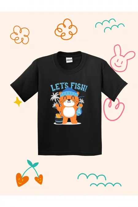 T-shirt enfant Chat Pêcheur Mignon
