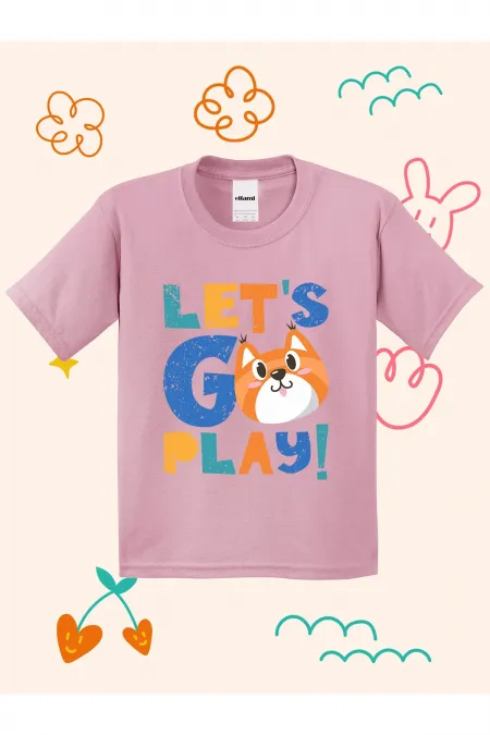 Lets Go Play Printed Kids T-shirt