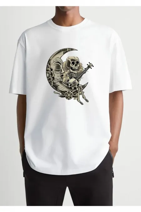 Oversize White Printed T-shirt